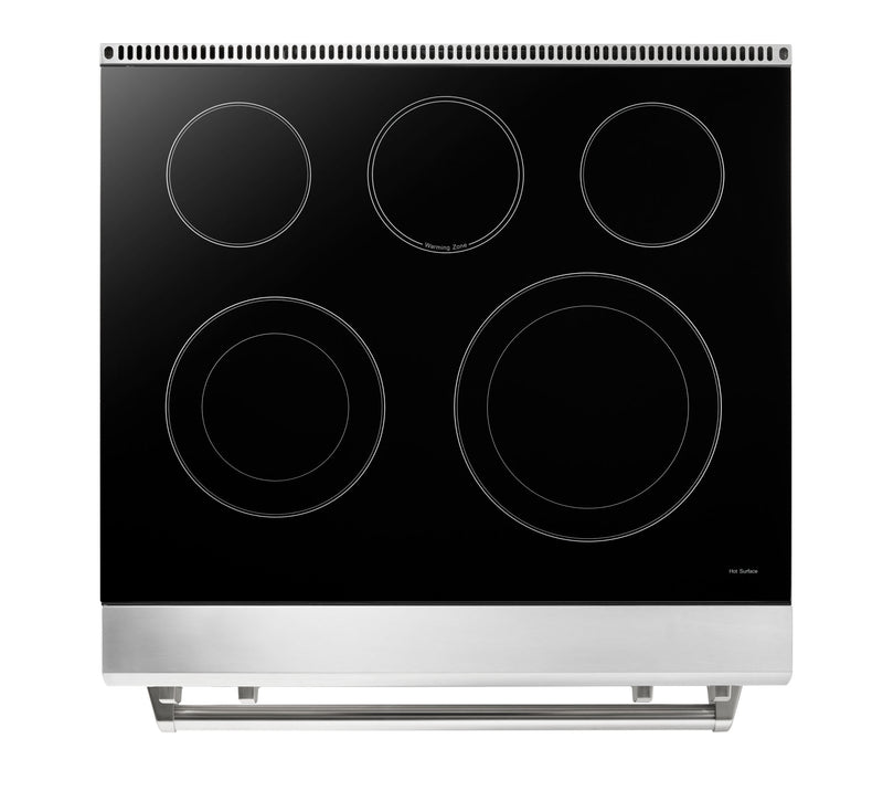 Thor Kitchen 2-Piece Appliance Package - 30-Inch Electric Range with Tilt Panel and Pro-Style Wall Mounted Range Hood in Stainless Steel