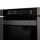 ZLINE 4-Piece Appliance Package - 36-Inch Dual Fuel Range with Brass Burners, Refrigerator with Water Dispenser, Convertible Wall Mount Hood, and Microwave Drawer in Black Stainless Steel (4KPRW-RABRH36-MWD)