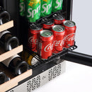 Empava 24-Inch Dual Zone Freestanding Built-In Wine Cooler and Beverage Fridge in Stainless Steel with Glass door (EMPV-BR03D)