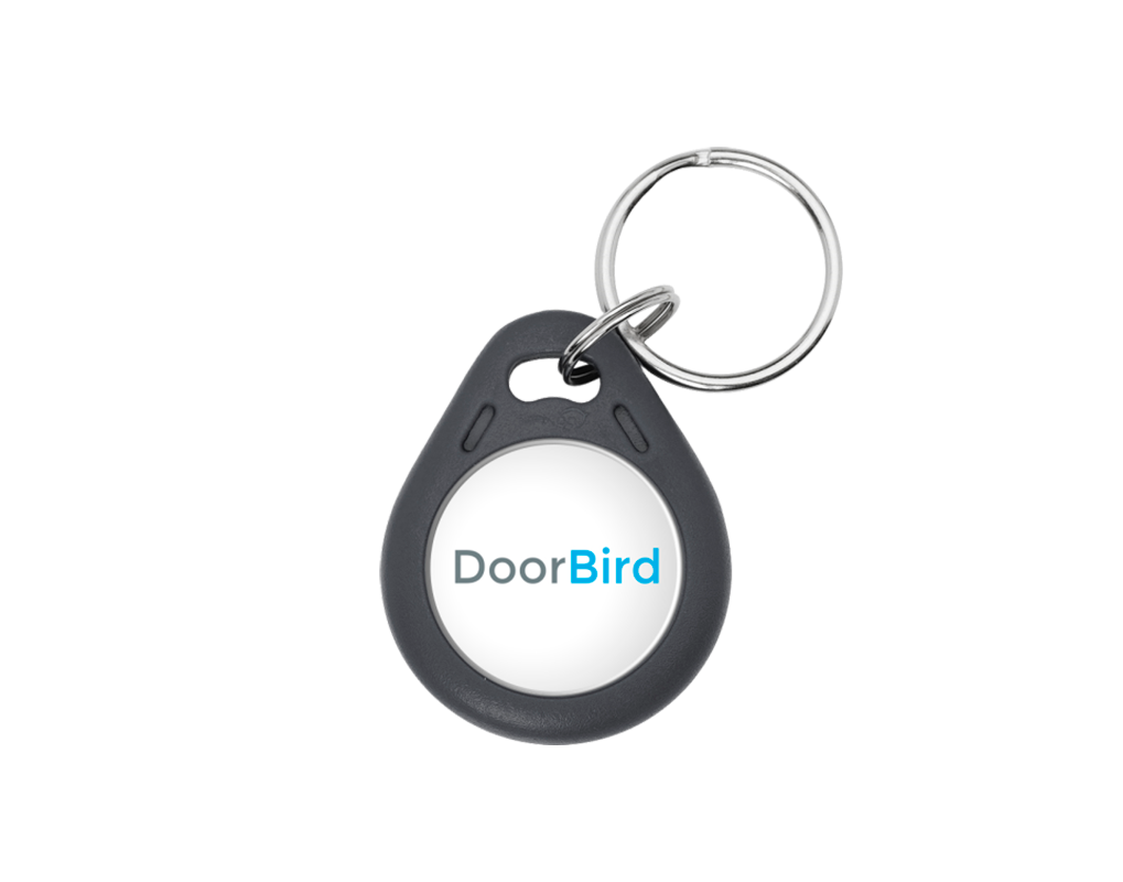 DoorBird 125 kHz transponder key fob with key ring, dark gray oval