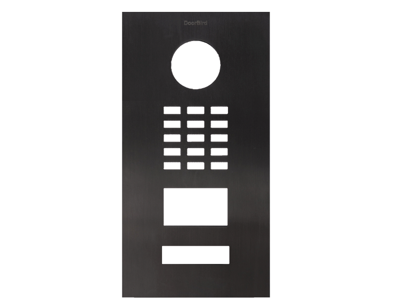 DoorBird titanium front panel with circular speaker and keypad