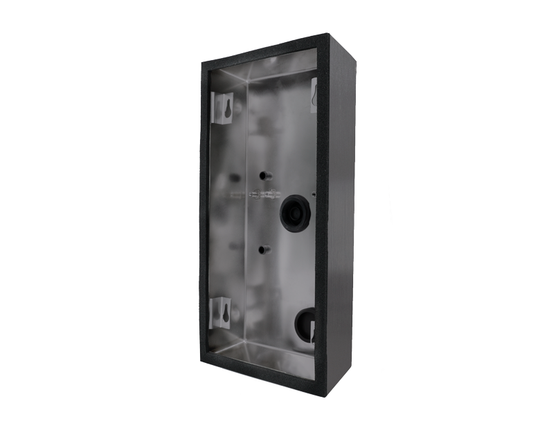 DoorBird D2101V titanium surface-mount backbox, rectangular housing with mounting holes