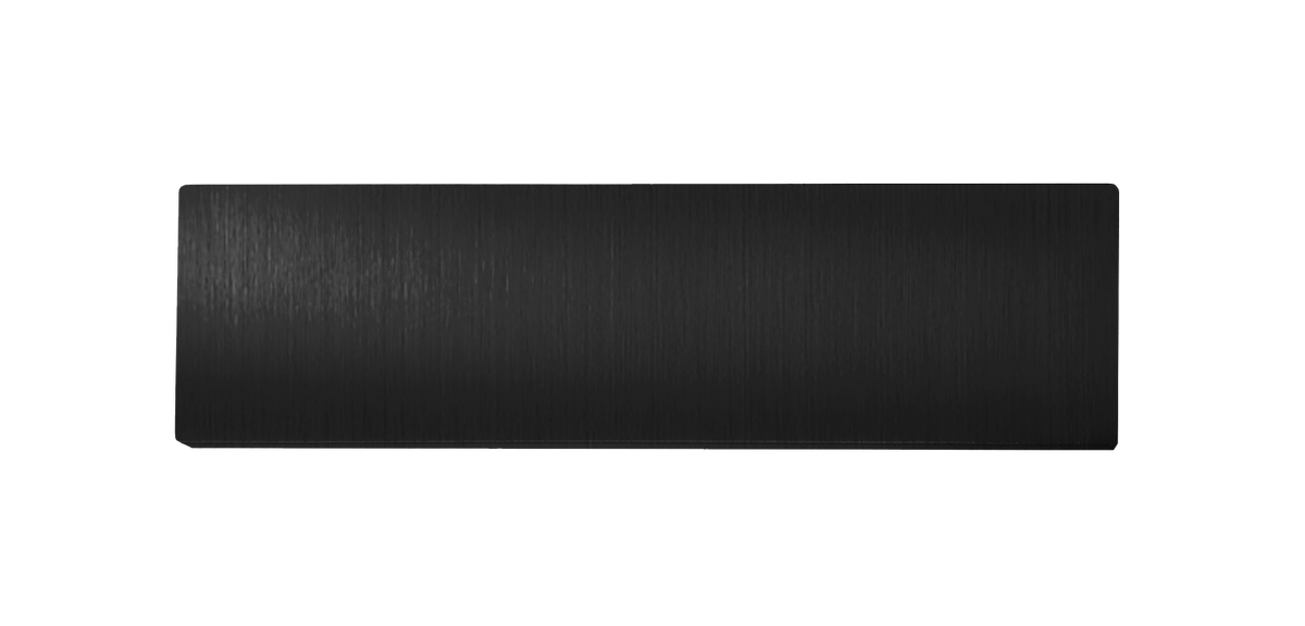 Titanium PVD stainless steel nameplate, unengraved, brushed dark gray rectangular