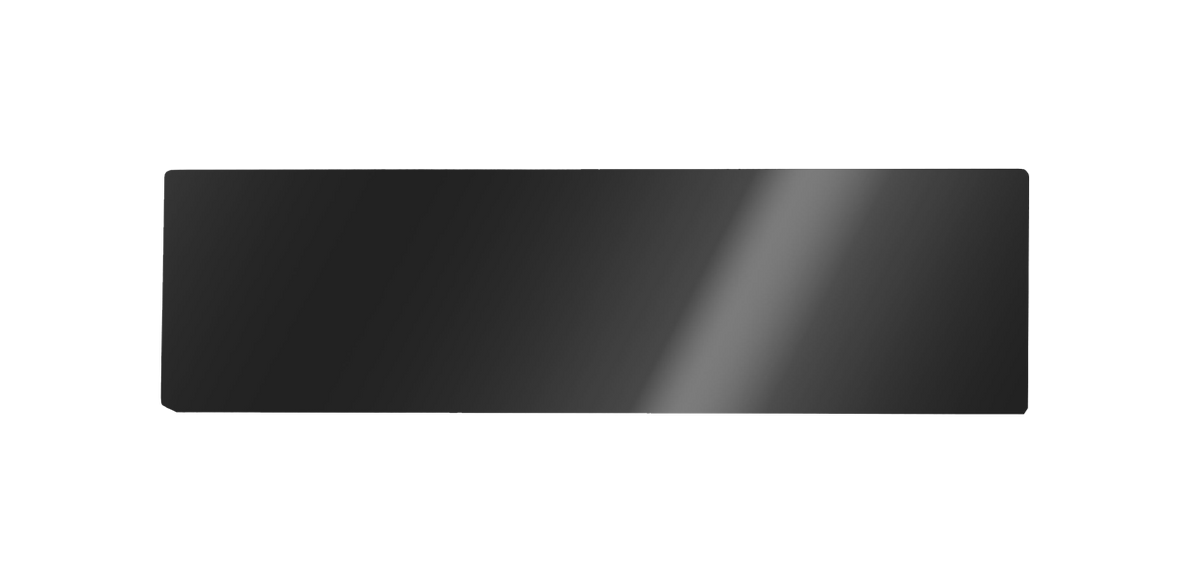 Rectangular unengraved metal nameplate in dark titanium PVD stainless steel finish