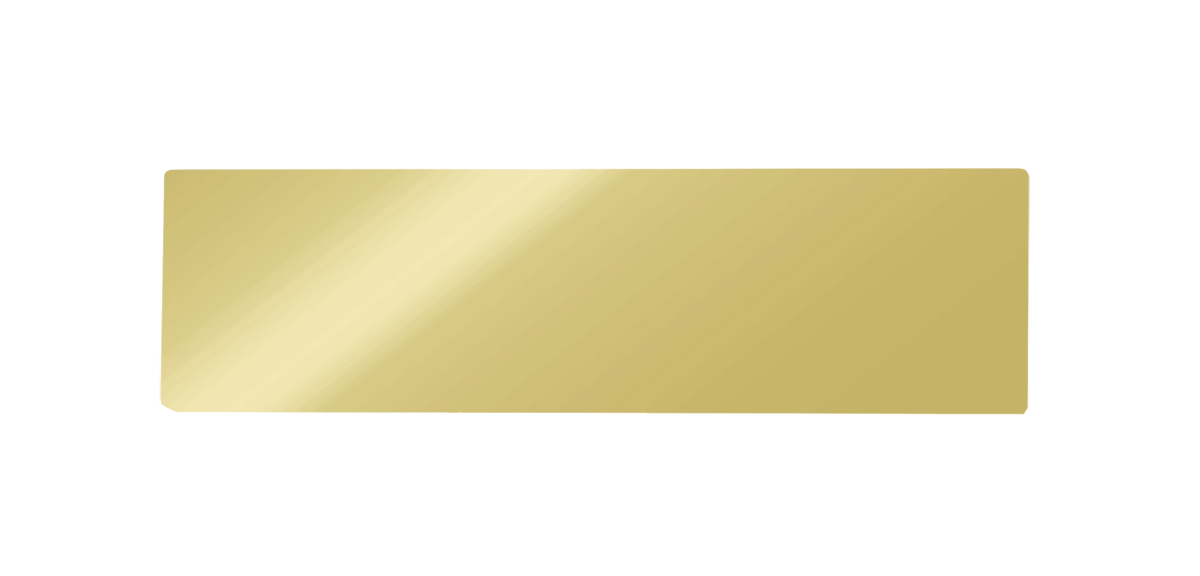 DoorBird brass nameplate, unengraved rectangular plate with rounded corners