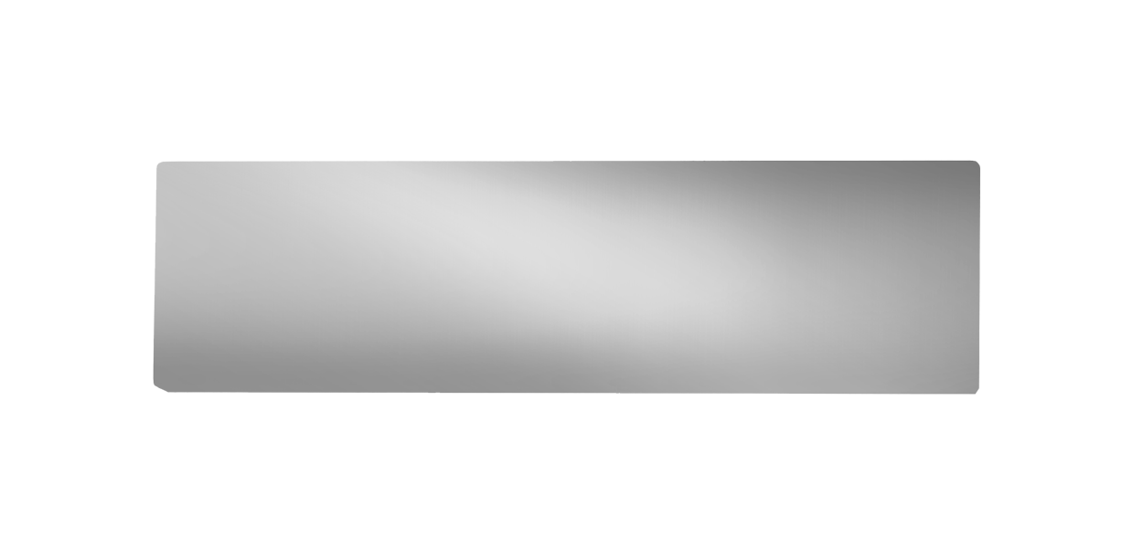 DoorBird chrome nameplate, smooth blank rectangular plate for one call button, not engraved