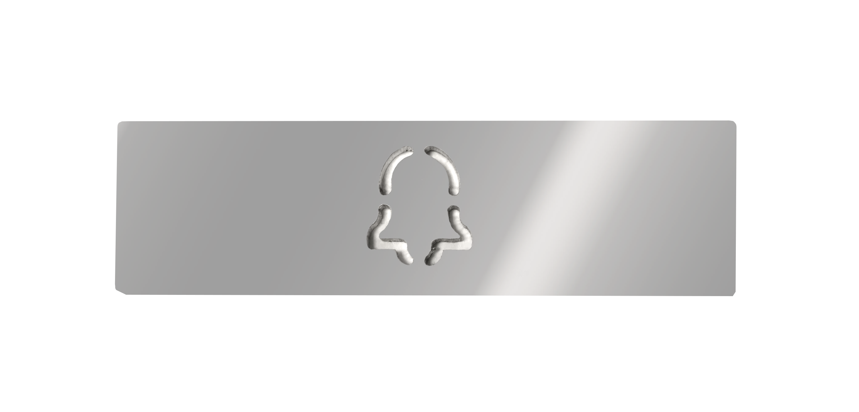 DoorBird chrome engraved nameplate for One Call button D21X, with outlined logo