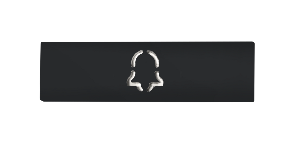 Anthracite grey engraved nameplate with call button icon center