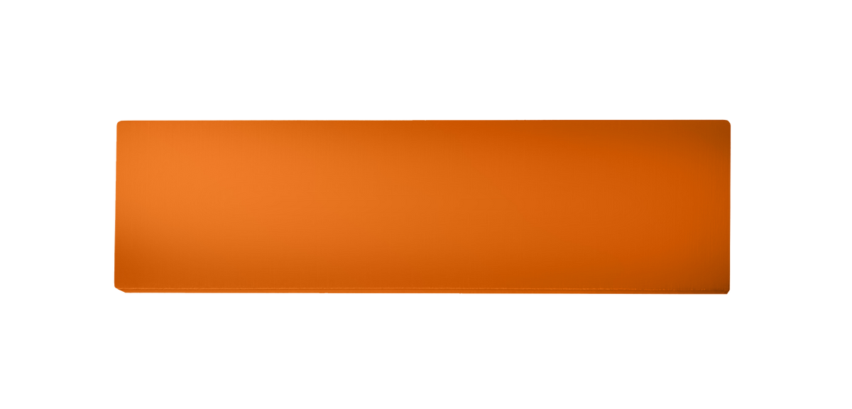Pure orange rectangular DoorBird nameplate for one call button, unengraved
