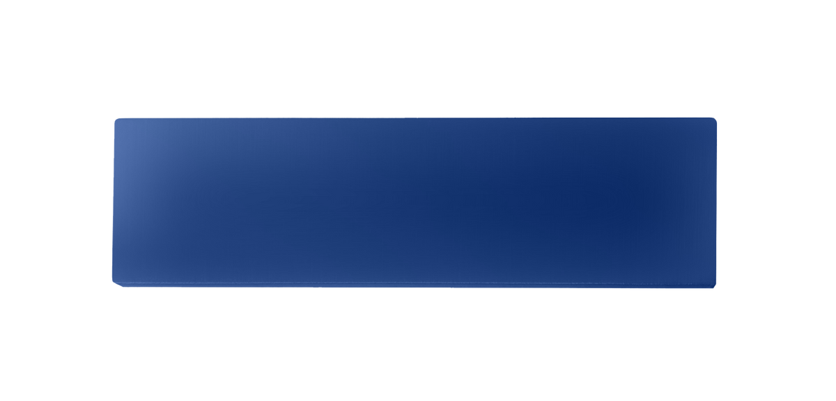 Ultramarine blue rectangular doorbell nameplate, smooth unengraved surface