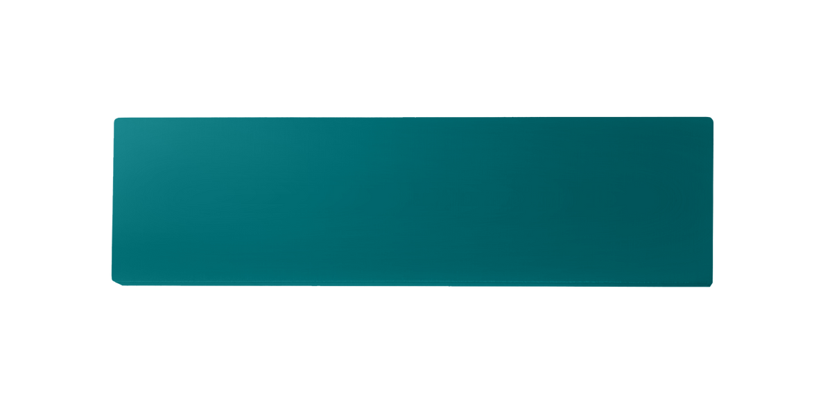 Turquoise blue nameplate for One Call Button D21X, smooth unengraved rectangle