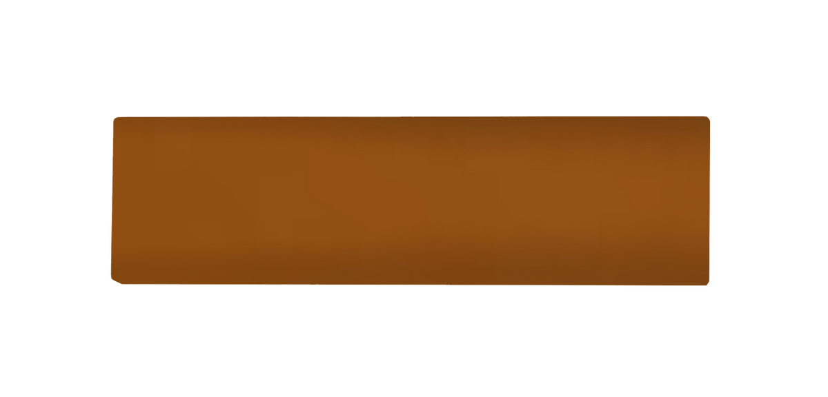 Orange-brown unengraved doorbell nameplate, rectangular with rounded corners