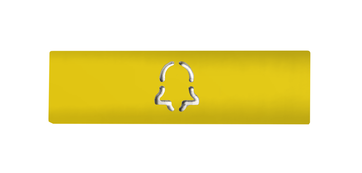 DoorBird engraved nameplate with call icon, sulfur yellow RAL 1016 D21X