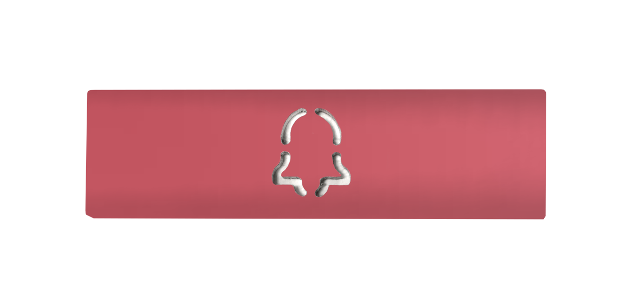 Antique pink engraved nameplate with DoorBird icon