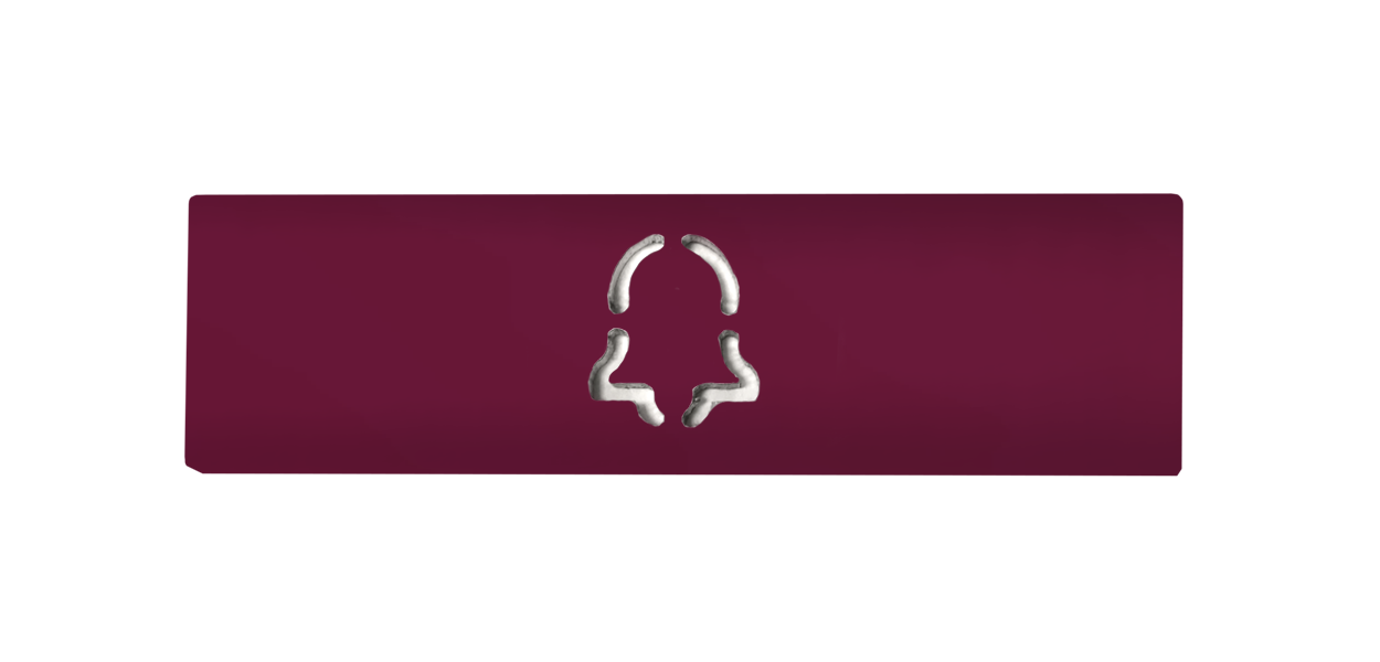 Claret violet engraved doorbell nameplate with call icon