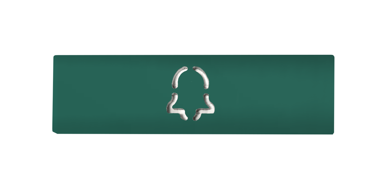DoorBird nameplate for call button D21X, patina green with engraved bell symbol
