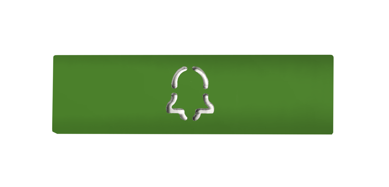 DoorBird engraved nameplate for one call button D21X, yellow-green