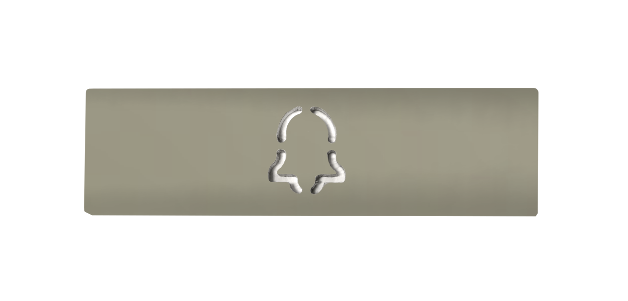 Silk grey engraved nameplate with DoorBird icon for call button