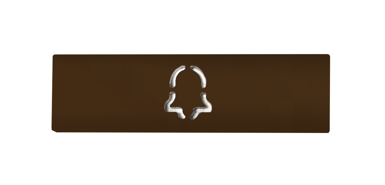 DoorBird nut-brown engraved nameplate with doorbell icon
