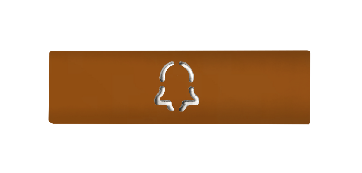 DoorBird nameplate with engraved emblem in orange-brown (RAL 8023)