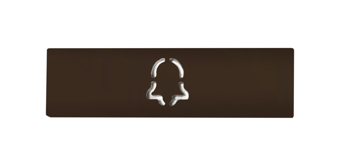 Terra brown engraved DoorBird nameplate for one call button D21X with bell symbol