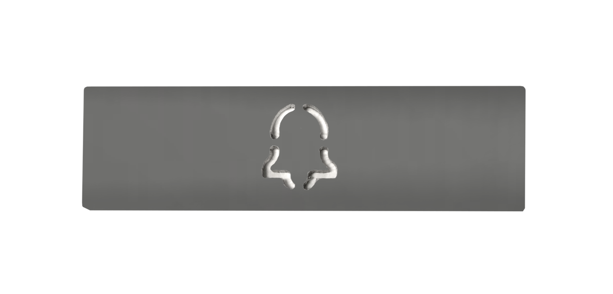 DoorBird grey aluminium engraved nameplate with call-bell icon