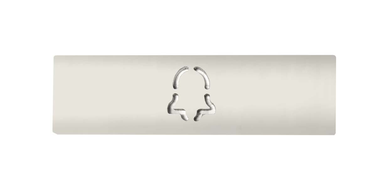 Engraved DoorBird nameplate in pure white with etched logo