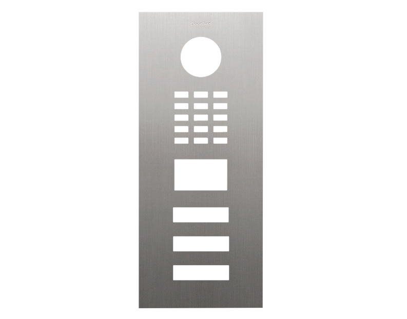 Stainless steel front panel with circular port, dot grille, and 3 horizontal buttons