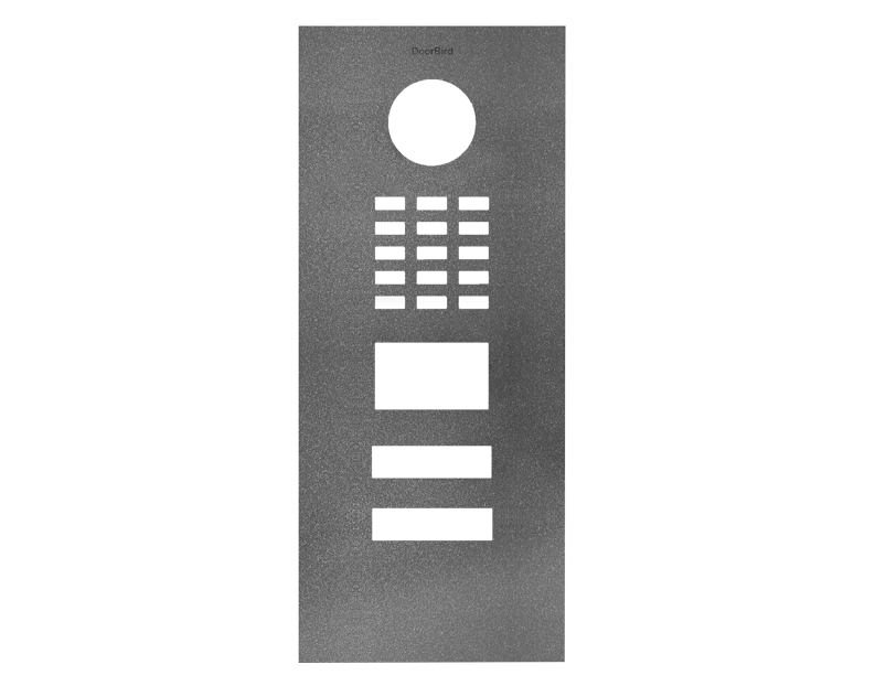 DoorBird DB 703 stainless steel front panel with call buttons and circular opening