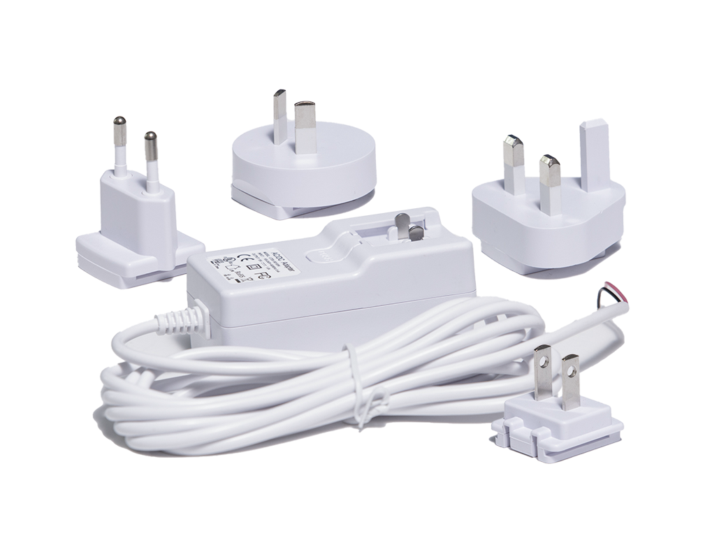 DoorBird 15V mains power supply unit with cable and three interchangeable plug heads