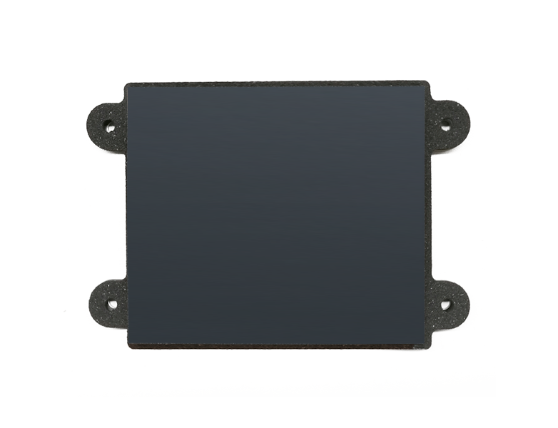 Engravable stainless steel panel, anthracite grey; rectangular plate with side mounting holes