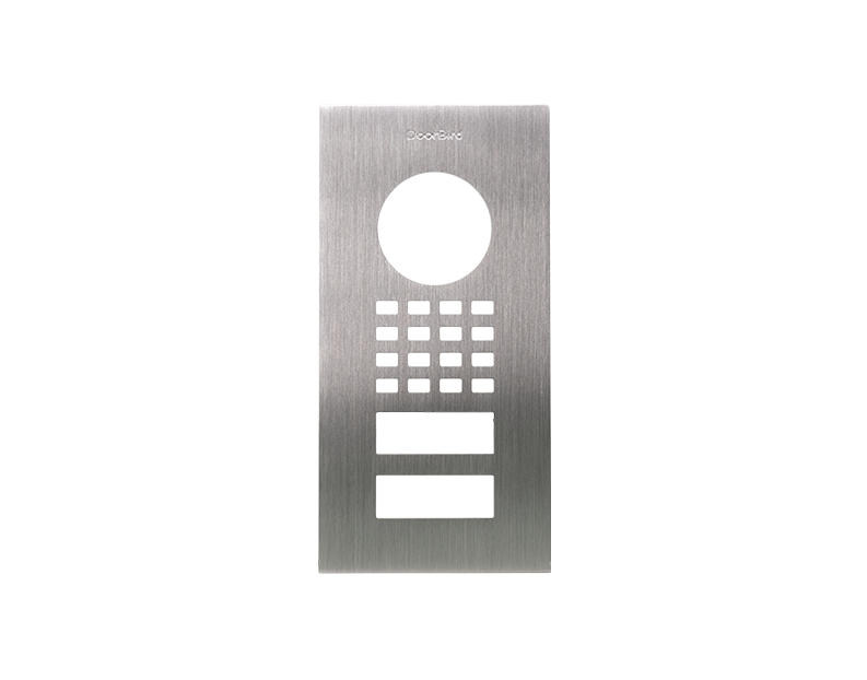 DoorBird stainless steel flush-mount front panel with keypad and call button