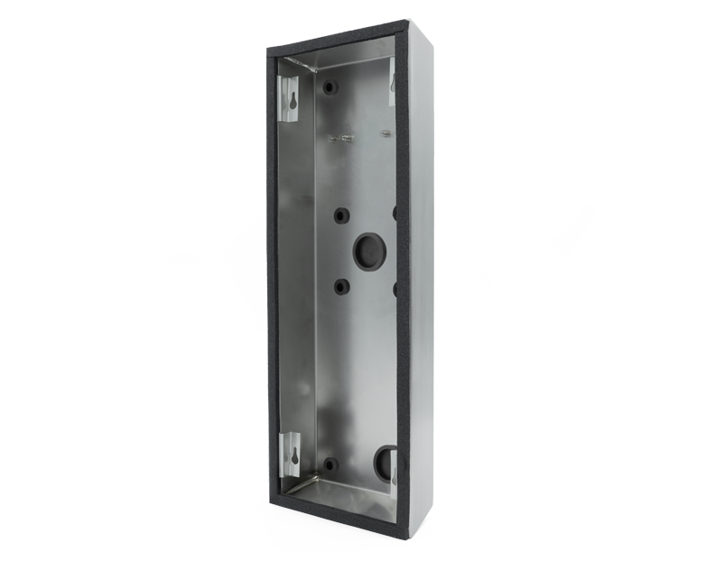 DoorBird D21DKV stainless steel surface-mount housing backbox, open frame with holes