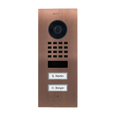 DoorBird D1102V Flush-Mount IP Video Door Station, 2 Call Button in Bronze