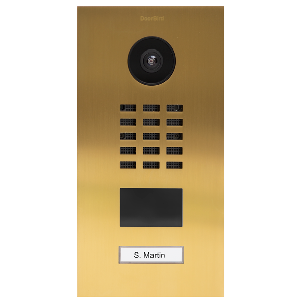 DoorBird D2101V IP Video Door Station, 1 Call Button in Gold