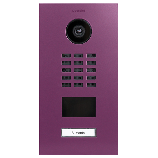 DoorBird D2101V IP Video Door Station, 1 Call Button in Traffic Purple, RAL 4006
