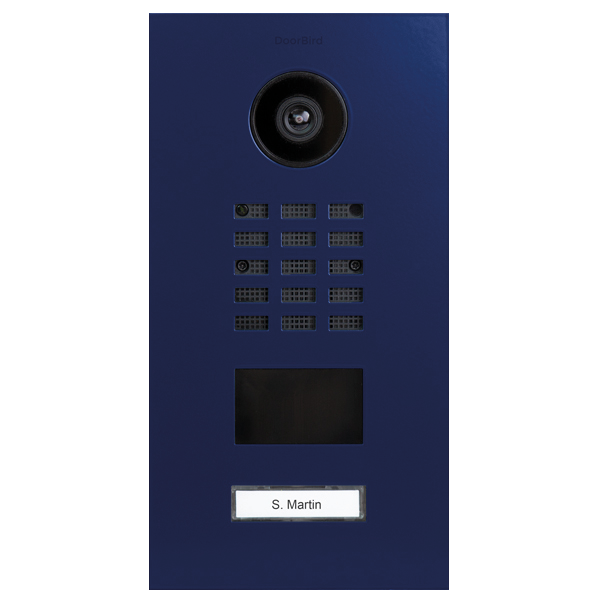 DoorBird D2101V IP Video Door Station, 1 Call Button in Ultramarine Blue, RAL 5002