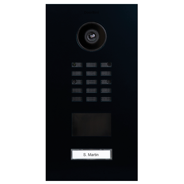 DoorBird D2101V IP Video Door Station, 1 Call Button in Black Blue, RAL 5004