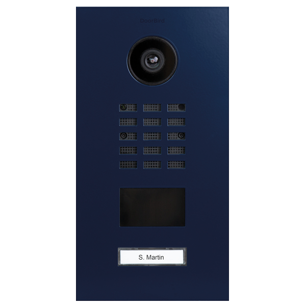 DoorBird D2101V IP Video Door Station, 1 Call Button in Cobalt Blue, RAL 5013