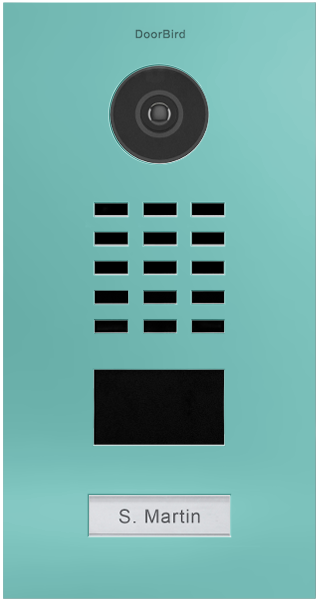 DoorBird D2101V IP Video Door Station, 1 Call Button in Light Green, RAL 6027