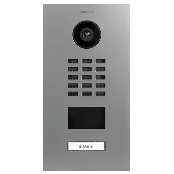 DoorBird IP video door station, white aluminum, 1 call button with camera and speaker