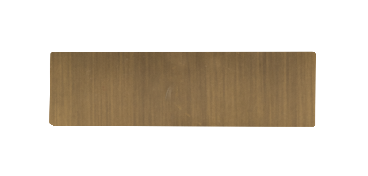 Burnished brass nameplate for one call button, blank unengraved rectangular plate