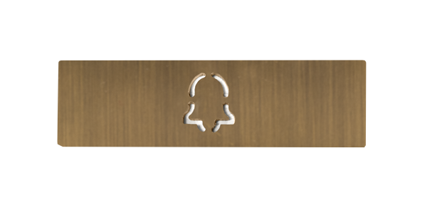 Burnished brass engraved nameplate for DoorBird one-call button D21X