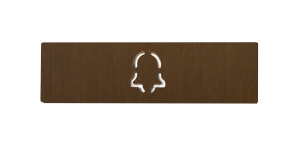DoorBird architectural bronze nameplate with engraved call icon for one call button