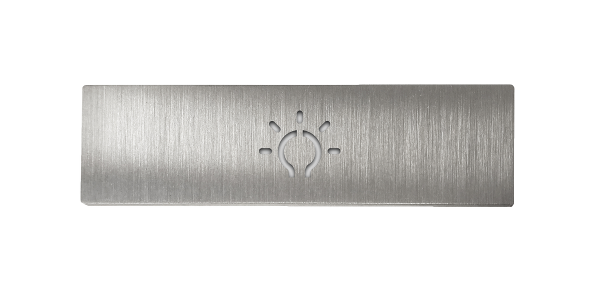 DoorBird stainless steel cover for rectangular light push button with light indicator icon