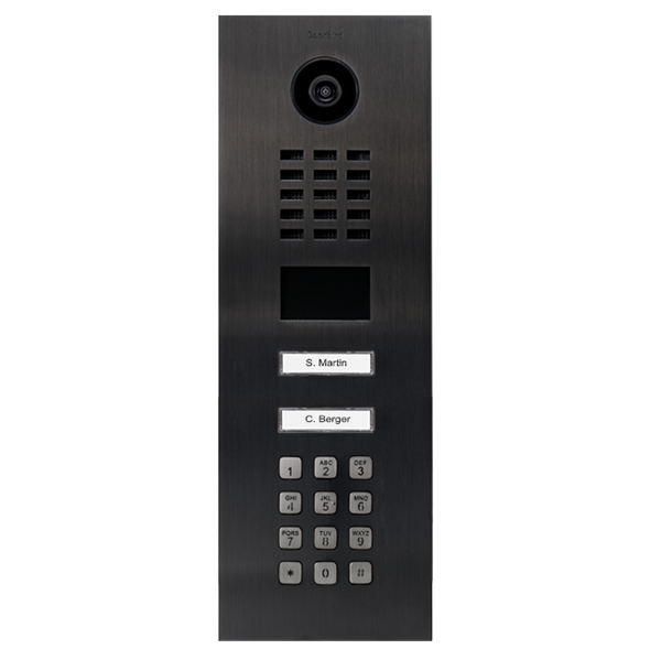 DoorBird IP video door station, titanium, with camera and keypad call buttons