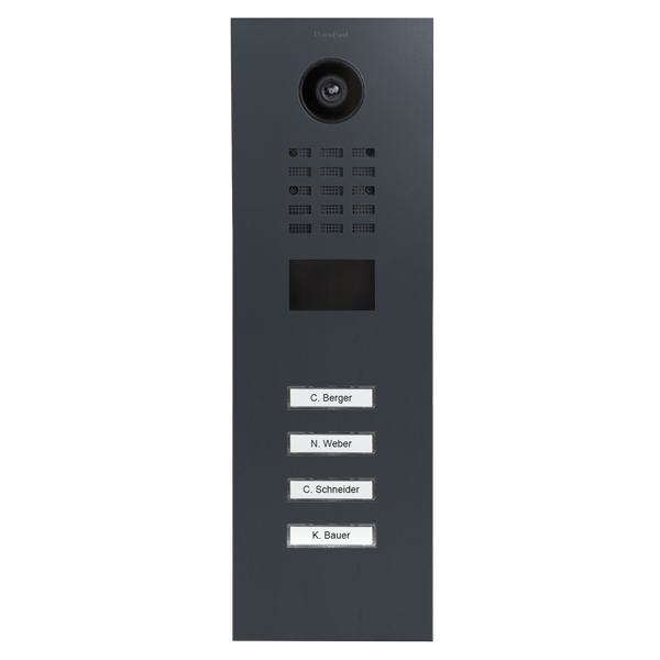 DoorBird D2104V IP Video Door Station, 4 Call Button in Anthracite Grey, RAL 7016