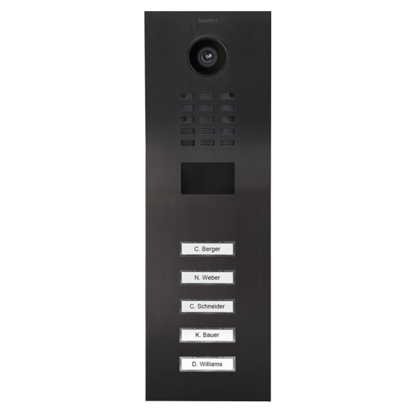 DoorBird D2105V IP video door station, titanium, camera with five call buttons