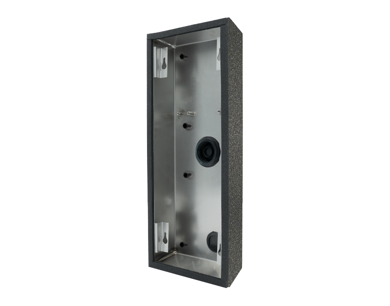 Stainless steel surface-mount housing backbox with mounting openings