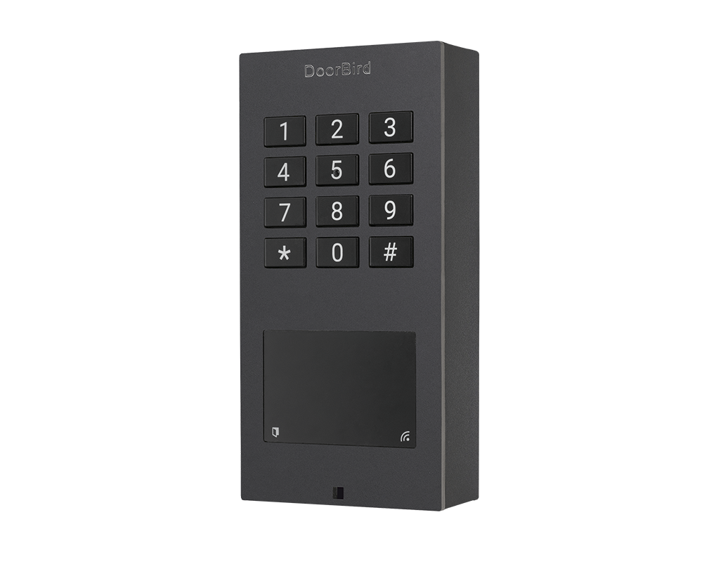 DoorBird surface-mount access control keypad device, anthracite grey, numeric buttons